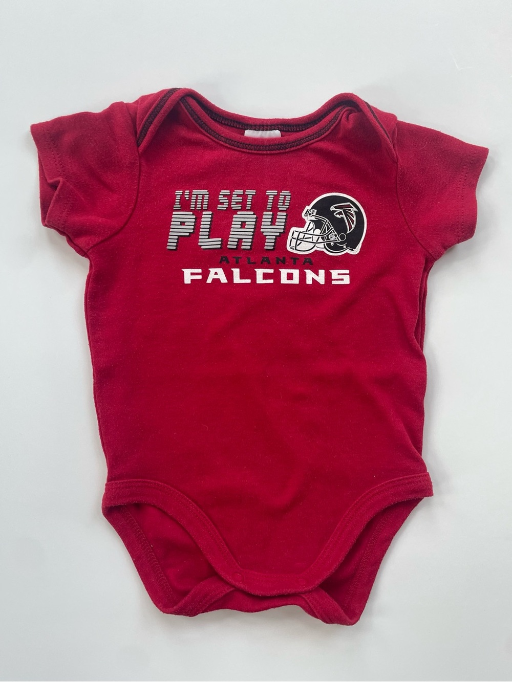 NFL Red Atlanta Falcons 'I'm Set to Play' Baby One-Piece
